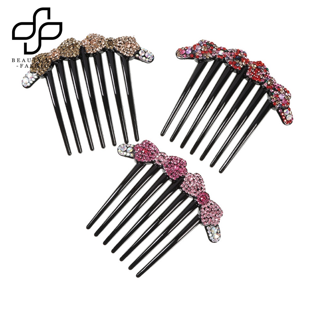 Lược Cài Tóc Hình Nơ Đính Đá Phong Cách Hàn Quốc Cho Cô Dâu