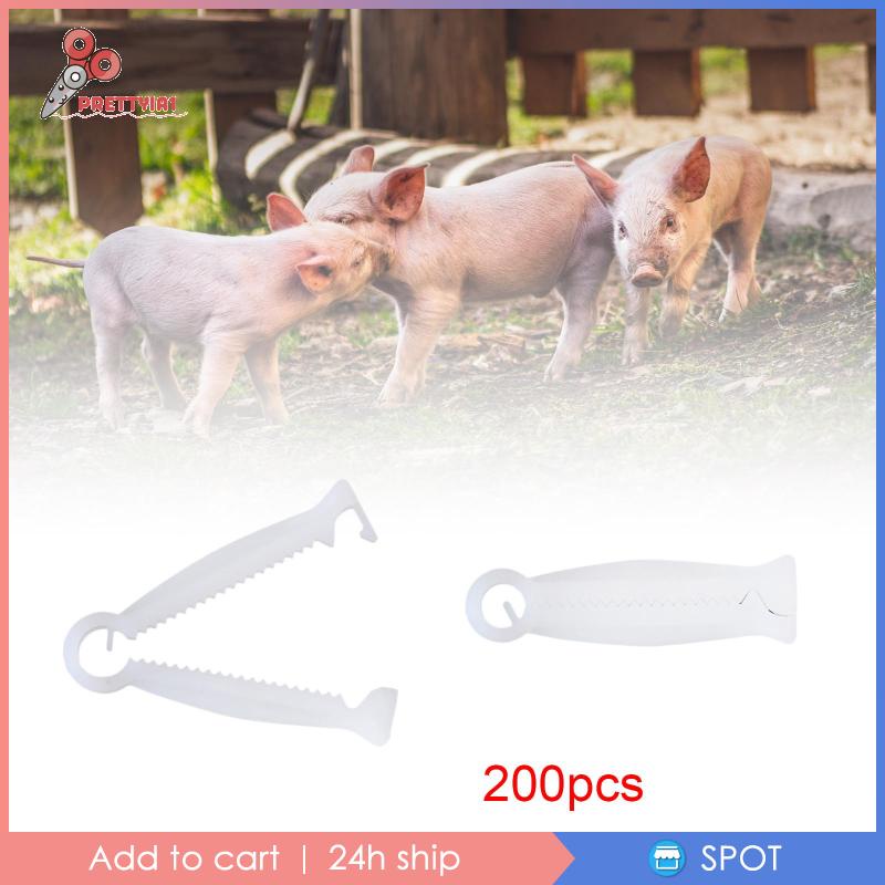 [Prettyia1] Set 200 Kẹp Rốn Kẹp Rốn Cho Thú Cưng Bò / Cừu