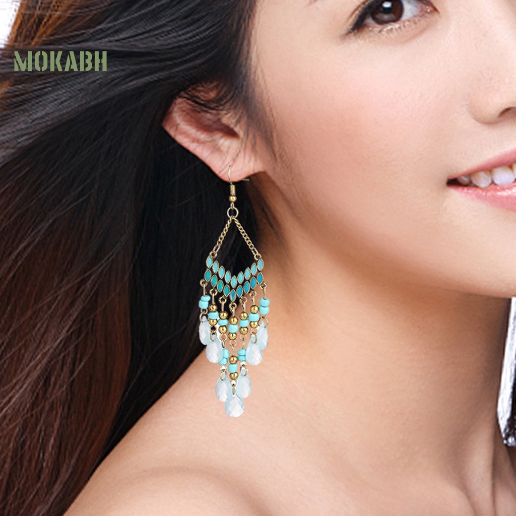 1 Đôi Bông Tai Hợp Kim Hình Giọt Nước Thời Trang