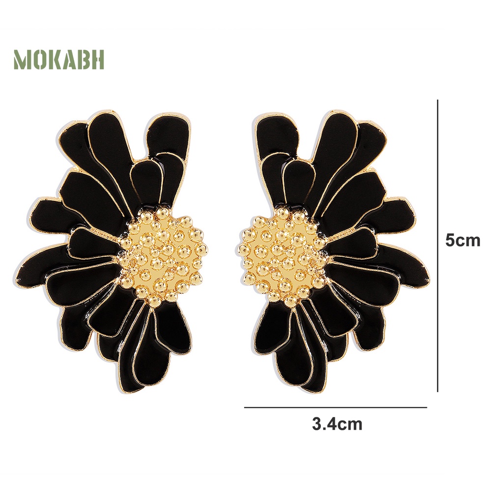 1 Đôi Bông Tai Đinh Tán Mạ Vàng Hình Hoa Không Gây Dị Ứng Phong Cách Vintage Thời Trang Cho Nữ