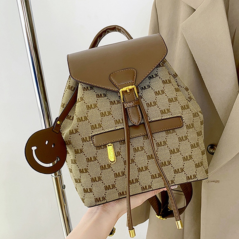 Ielgy Ba Lô Vuông Thời Trang niche Dễ Phối Đồ Phong Cách Nước Ngoài Cho Nữ