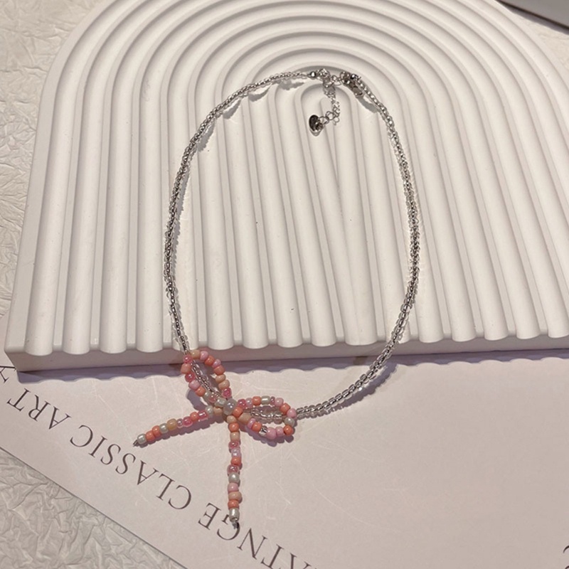 Vòng Cổ Hạt Nhiều Màu Sắc Xỏ Hạt Hình Nơ Phong Cách Bohemian Thời Trang Đi Biển Mùa Hè