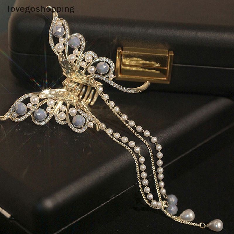 Kẹp Tóc Cá Mập Đính Pha Lê / Ngọc Trai / Bướm Phong Cách Hàn Quốc Thời Trang Cho Nữ