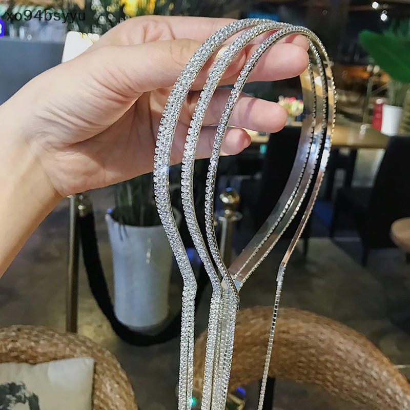 Băng Đô Cài Tóc xo94bsyyu Đính Đá Phối Tua Rua Dài Thời Trang Cho Nữ