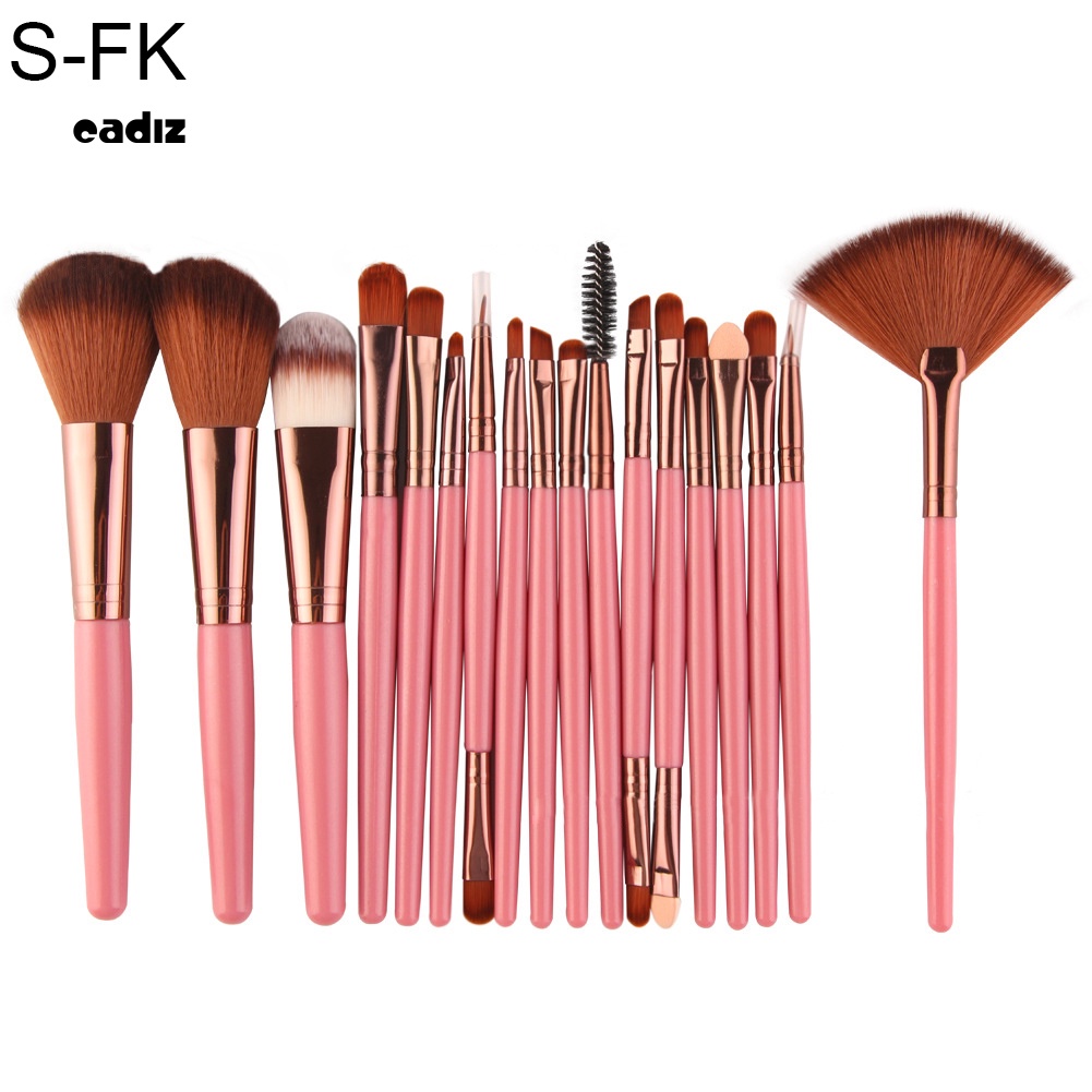 Set 18 Cọ Trang Điểm Chuyên Nghiệp Với Tay Cầm Nhựa