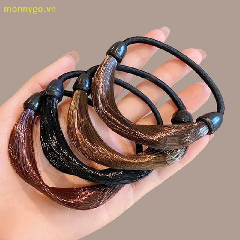 Dây Buộc Tóc Đuôi Heo Kiểu Tóc Giả Bằng Cao Su Thời Trang Phong Cách Hàn Quốc Cho Nữ