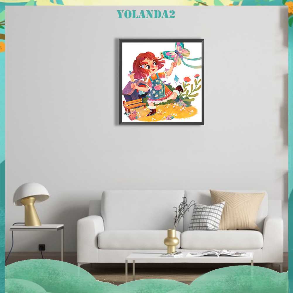 Tranh Đính Đá Kim Cương Toàn Bộ 5D DIY Hình Vẽ Cô Gái Trang Trí Nhà Cửa