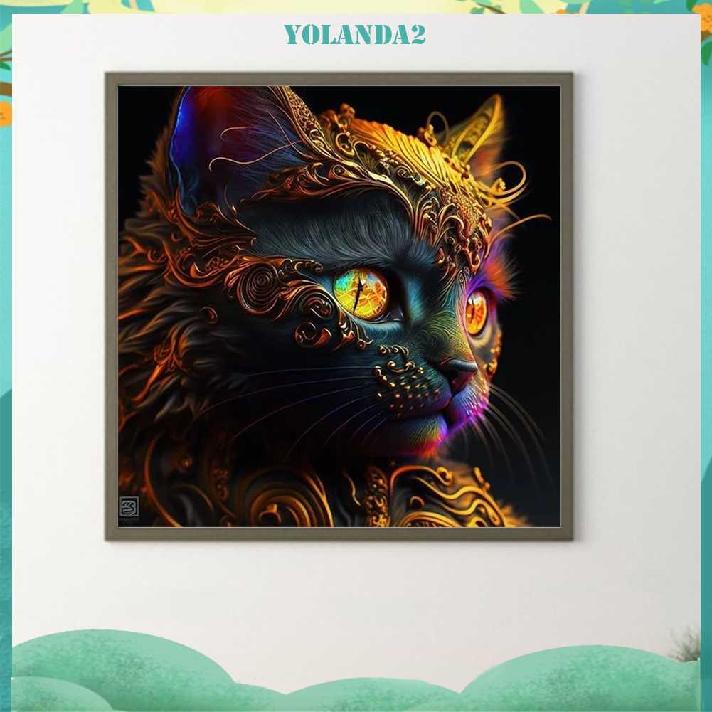Tranh Đính Đá Kim Cương Toàn Bộ 5D DIY Hình Vẽ Mèo Trang Trí Nhà Cửa