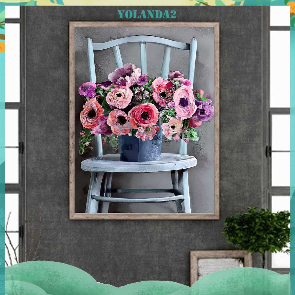 Tranh Đính Đá Kim Cương Toàn Bộ 5D DIY Hình Vẽ Hoa Trang Trí Nhà Cửa