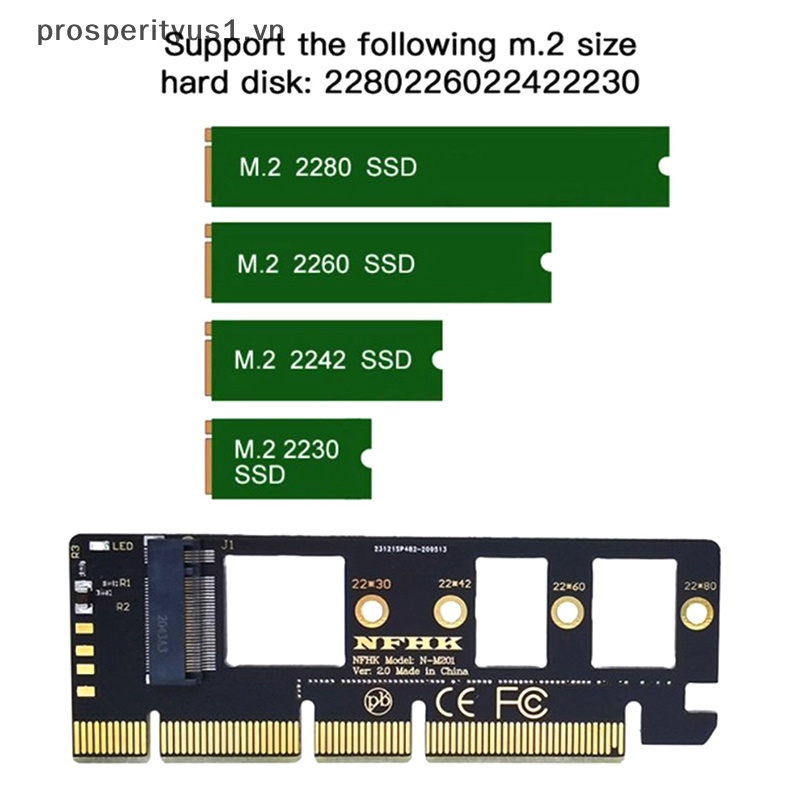 Card Chuyển Đổi NGFF M Key M.2 NVME AHCI SSD Sang PCI-E PCI Express 16x x4 Cho XP941 SM951 PM951 A110 SSD