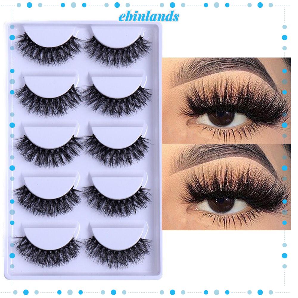 5 Cặp Lông Mi Giả Dài Và Dày Handmade EBINLANDS
