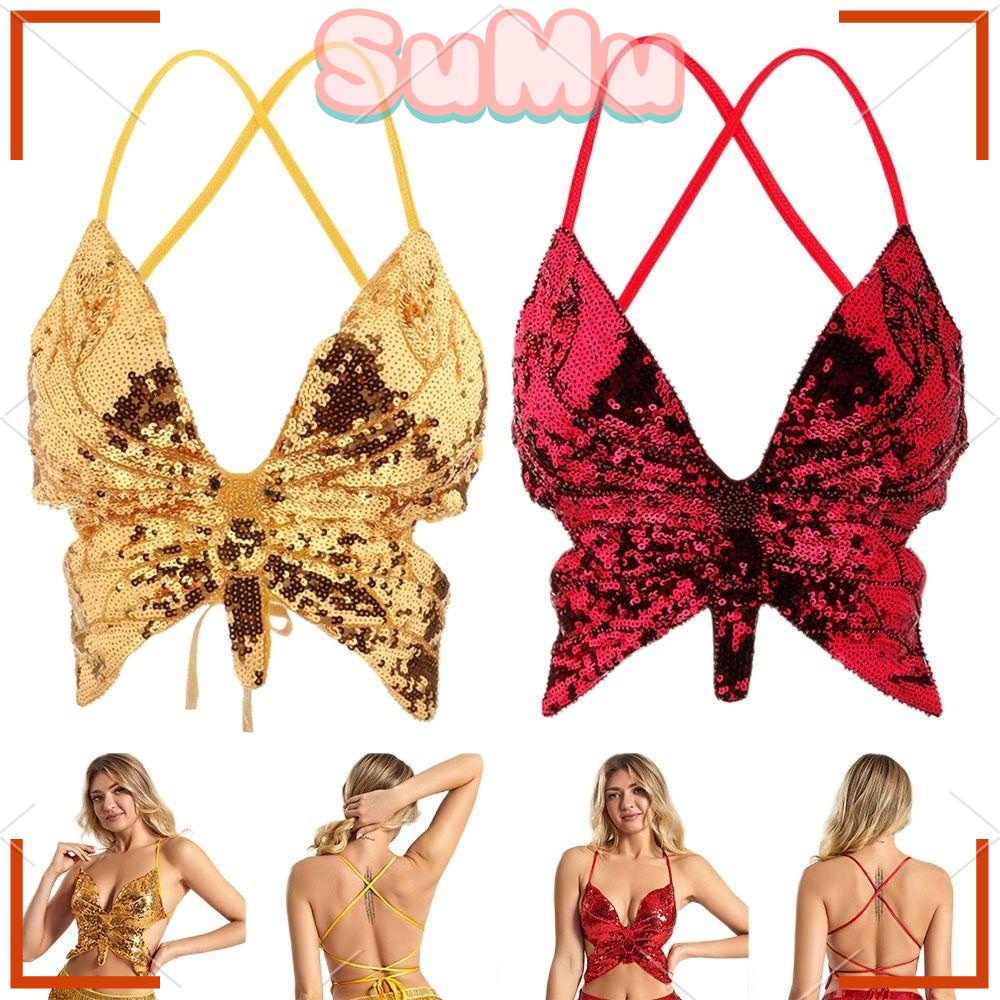 Áo Lót Múa Bụng Đính Kim Sa Lấp Lánh Quyến Rũ