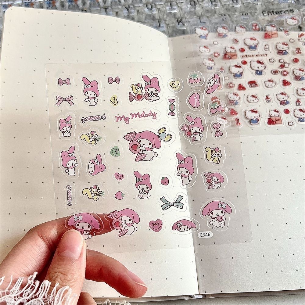 Miếng Dán Trong Suốt Họa Tiết Hoạt Hình Sanrio Dễ Thương Chống Thấm Nước Trang Trí S