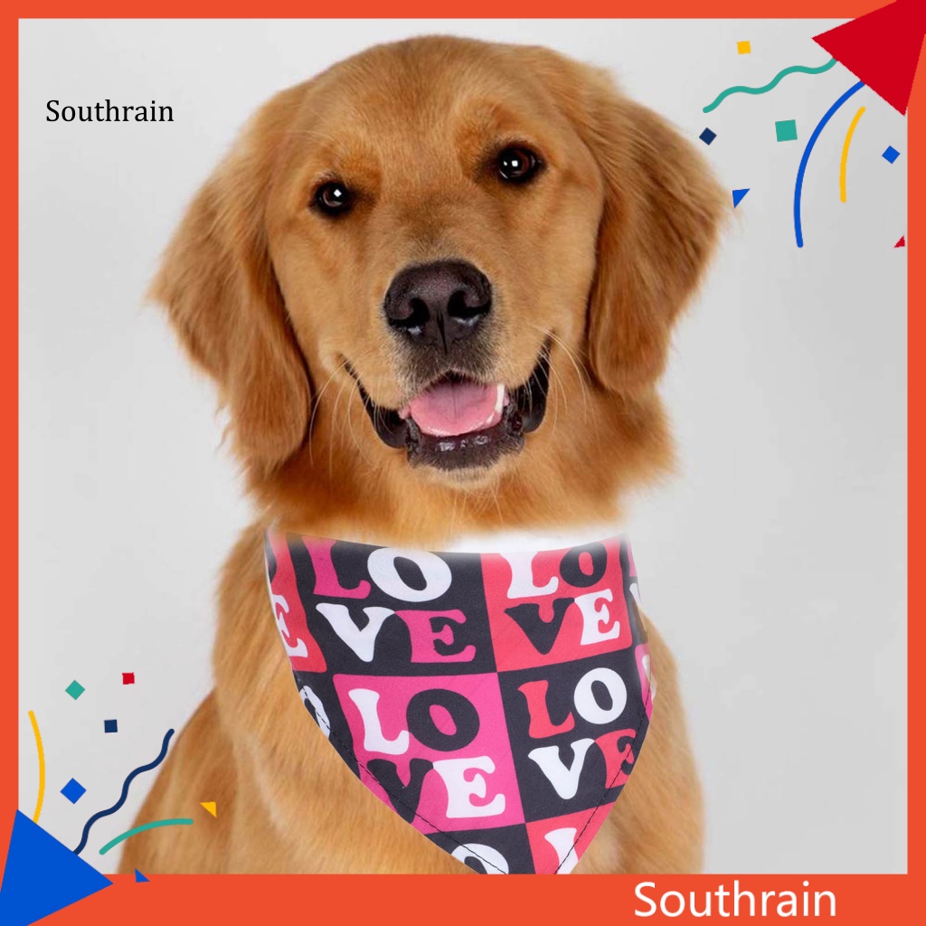 Khăn Choàng Cổ Họa Tiết Trái Tim Xinh Xắn Mềm Mại Dành Cho Cún Cưng