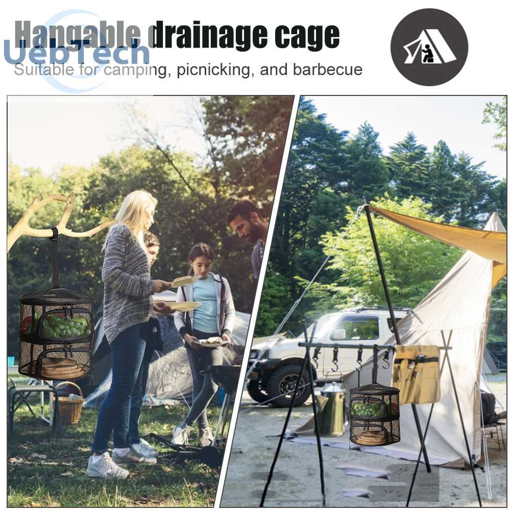 Lồng Phơi Khô Thực Phẩm Hai Tầng Đa Năng Dùng Cho Cắm Trại / BBQ