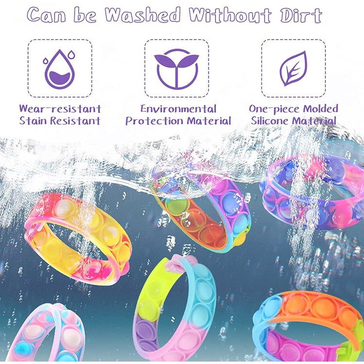 Pop it fidget Đồ Chơi Vòng Đeo Tay Xếp Hình Chưa Đóng Gói