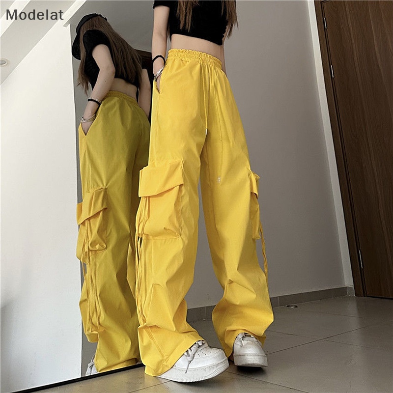 Mfc Quần Baggy Lưng Cao Ống Rộng Có Túi Phong Cách Harajuku Vintage Hàn Quốc Thời Trang Cho Nữ Y2k