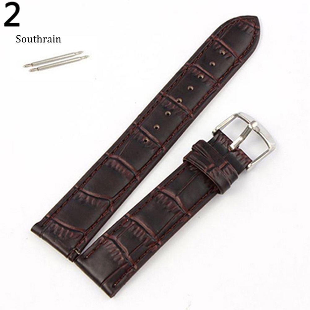 Dây Đeo Đồng Hồ Thay Thế Bằng Da Nhân Tạo Có Khóa Gài 18 / 20 / 22mm