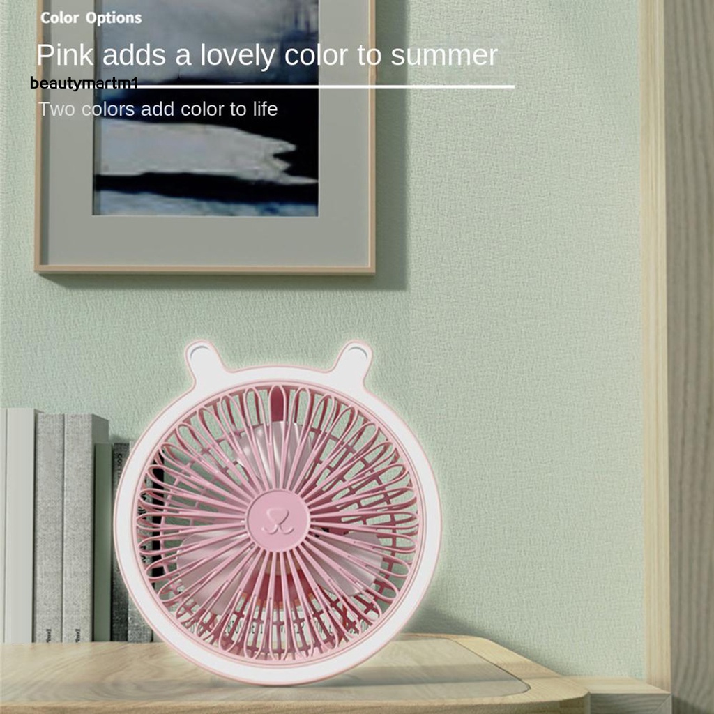 Quạt Để Bàn Mini 3 Tốc Độ Xoay 180 Độ Có Đèn LED Và Cổng Sạc USB BMM1