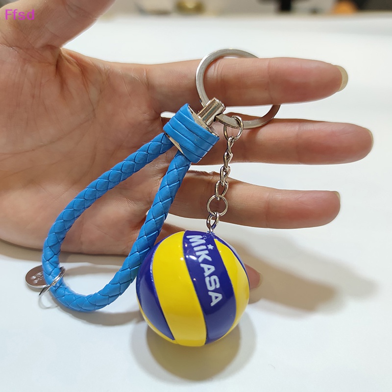 1 Móc Khóa Bóng Chuyền Da Mini Có Dây Đeo Túi Đồ Chơi