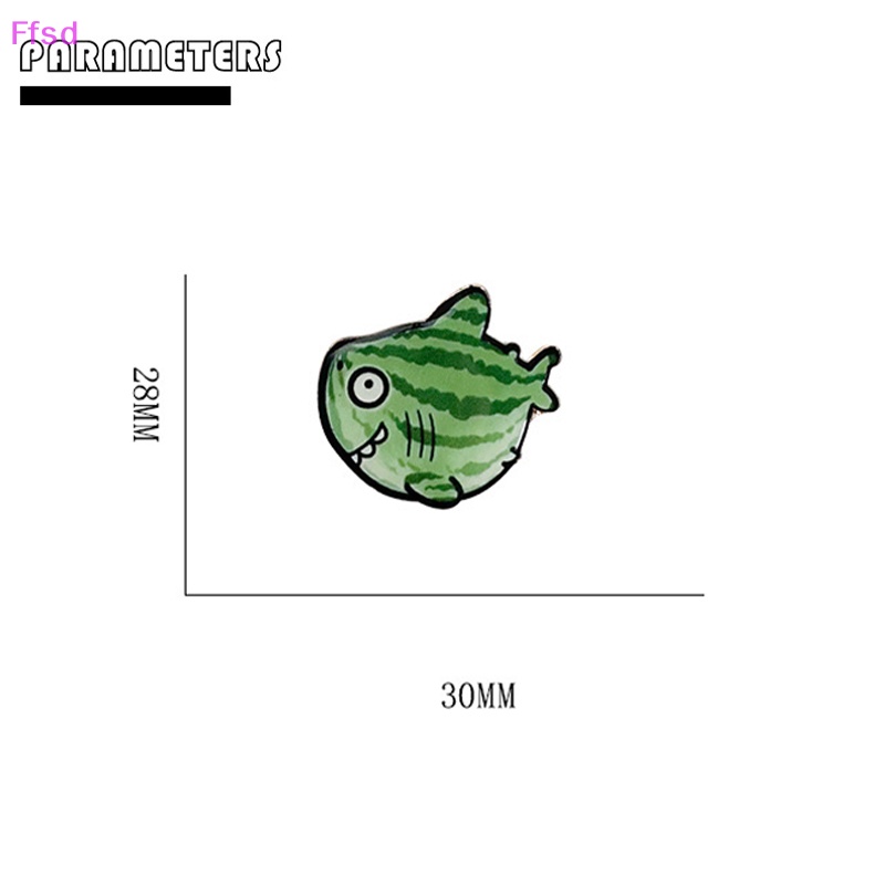 Ghim Cài Áo Hình Dưa Hấu Và Cá Mập Hoạt Hình Dễ Thương