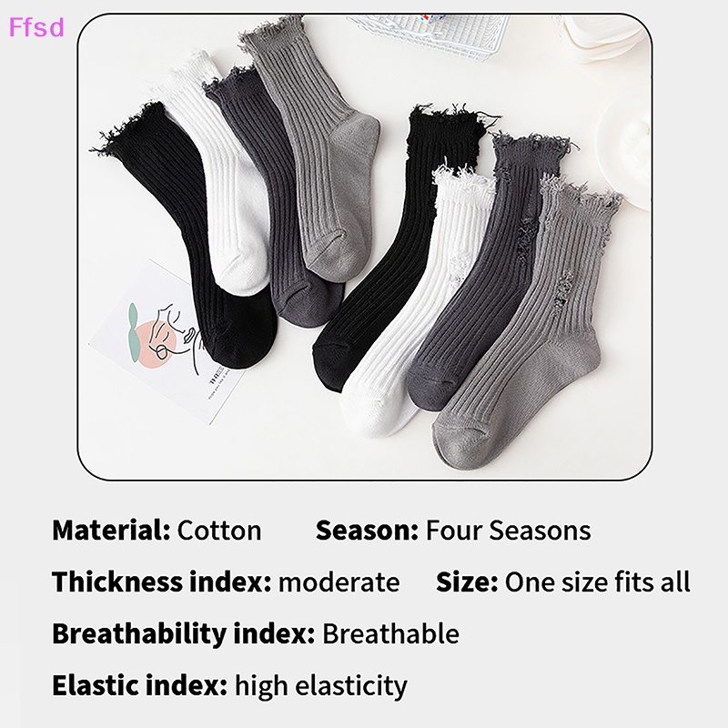 {Ffsd} Vớ Dệt Kim Xẻ Tà Thời Trang Harajuku Đường Phố Phá Hủy Giảm Căng Thẳng Chân * Bán Chạy Cho Nữ