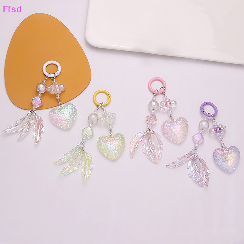 {Ffsd} Móc Khóa Trang Trí Túi Xách / Móc Khóa Hình Trái Tim Lá Nhiều Màu Phong Cách Hàn Quốc Dành Cho Nữ