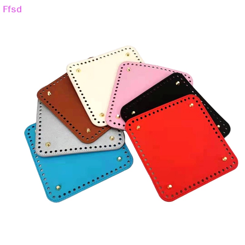 Đáy Vuông / Tròn Bằng Da PU 15 * 15cm Thiết Kế Đục Lỗ Làm Túi Xách Handmade DIY