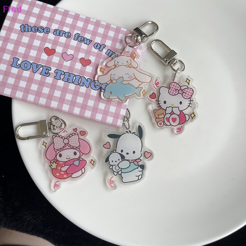 {Ffsd} Móc Chìa Khóa Bằng Acrylic Hình Hoạt Hình Sanrioed Kitty Melody Kuromi Cinnamoroll Dễ Thương Trang Trí Xe Hơi Đồ Chơi Trẻ Em * Hàng Bán Chạy