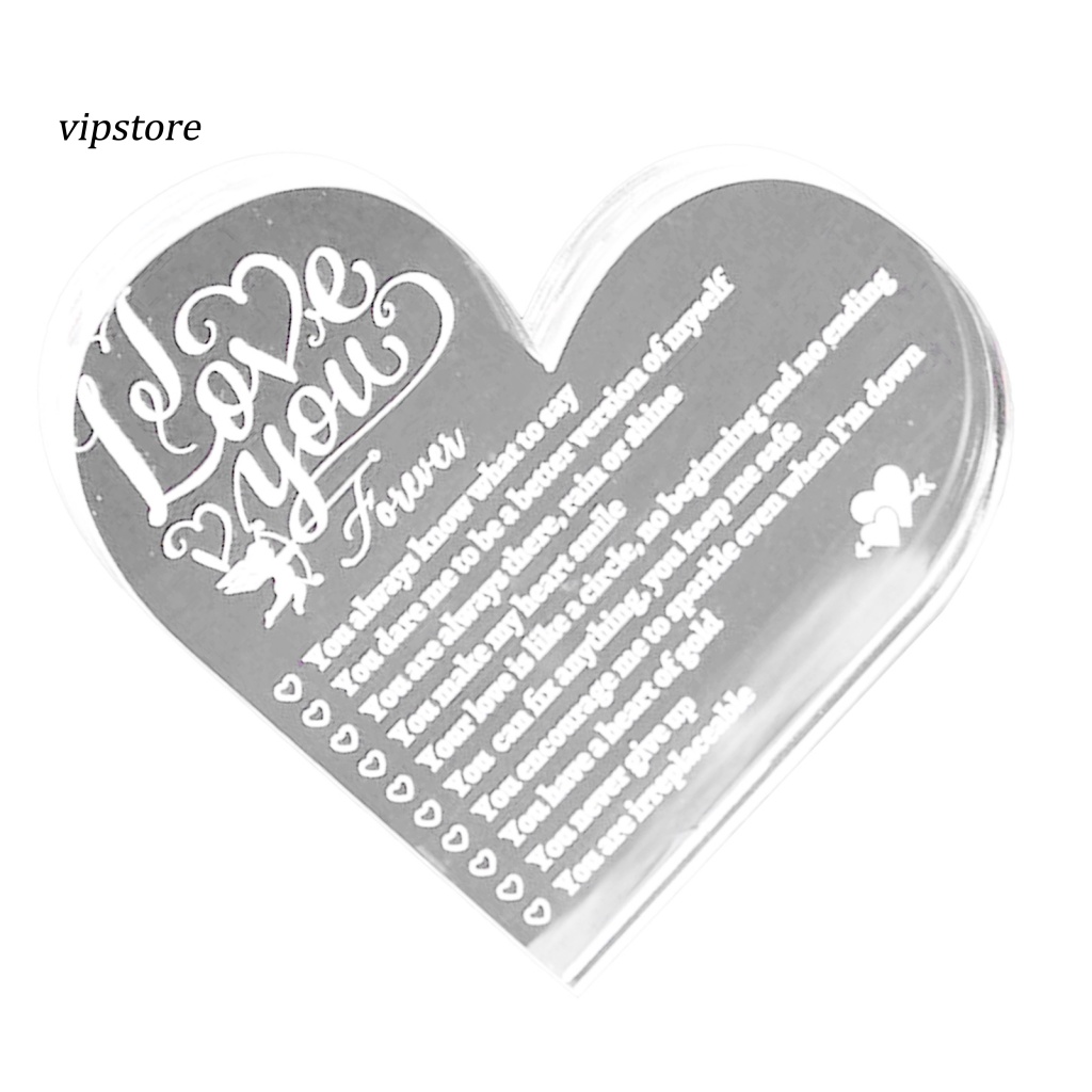 Thiệp Kỷ Niệm Bằng Acrylic Hình Trái Tim Thiết Kế Tối Giản Lãng Mạn