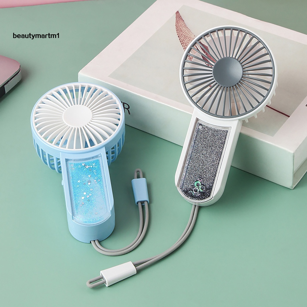 [BMM1] Quạt Điện Cầm Tay Dạng Phao Nổi Với Thiết Kế Sạc USB Và Dây Đeo Cho Trường Học