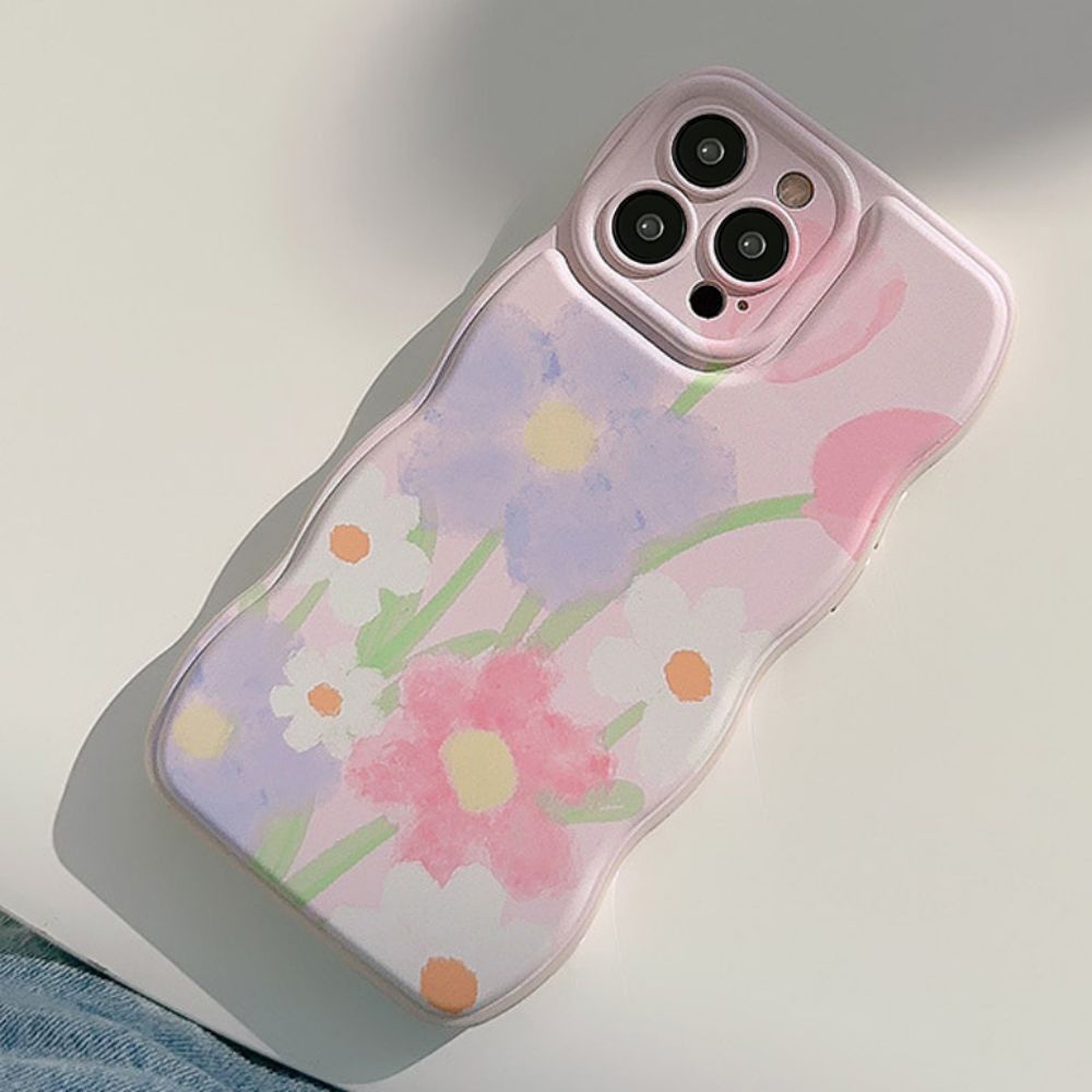 Ốp Điện Thoại TPU Mềm Chống Rơi Họa Tiết Hoa Màu Nước Graffiti Kiểu Hàn Quốc Cho IPhone 11 14 13 12 Pro Max