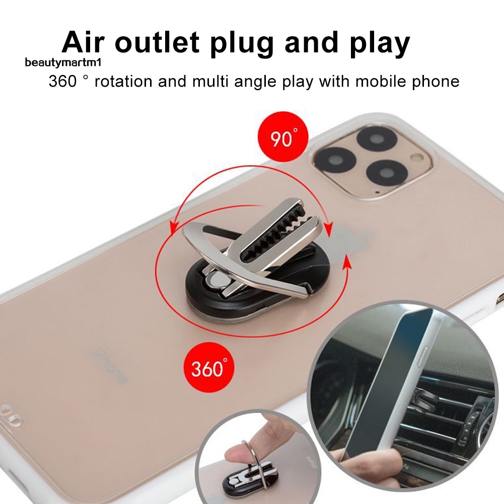Giá Đỡ Điện Thoại Bằng Hợp Kim Hình Oval Xoay 360 Độ Gắn Điều Hòa Xe Hơi BMM1