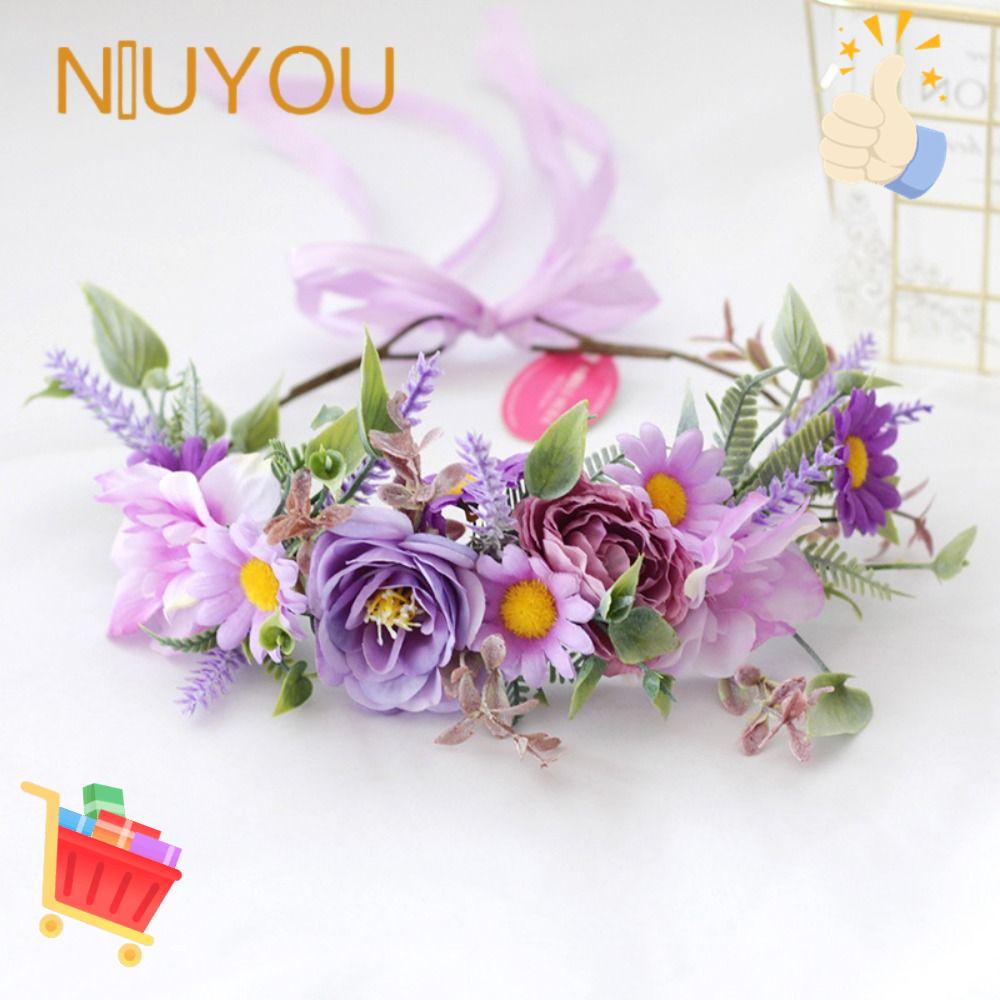 Băng Đô Cài Tóc Hình Vương Miện Đính Hoa Handmade Cho Đám Cưới