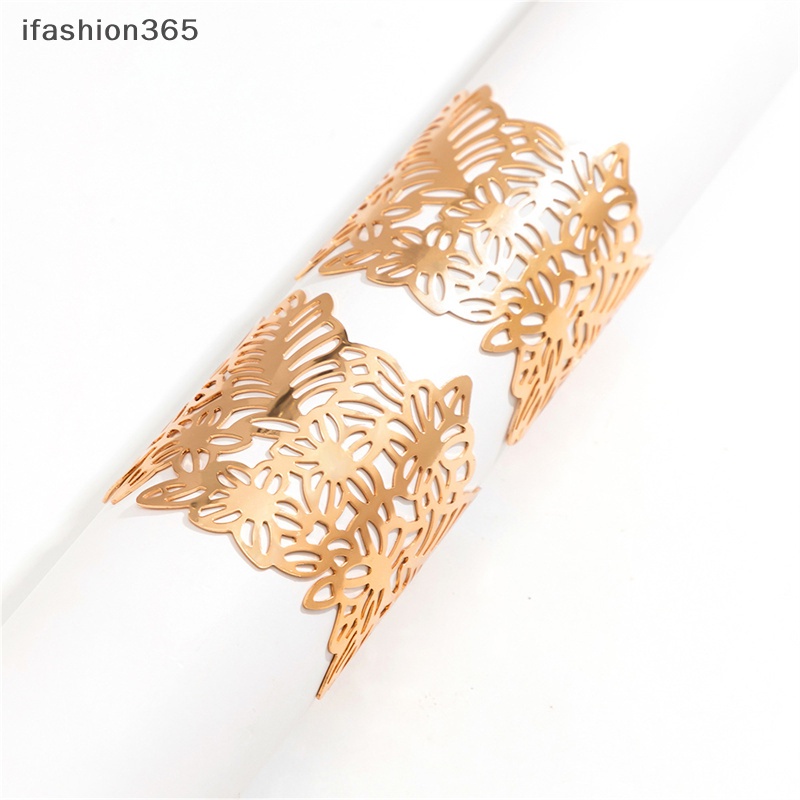 Vòng Đeo Tay Kim Loại Dạng Hở Hình Hoa Lá Thời Trang Cho Nữ ifashion365