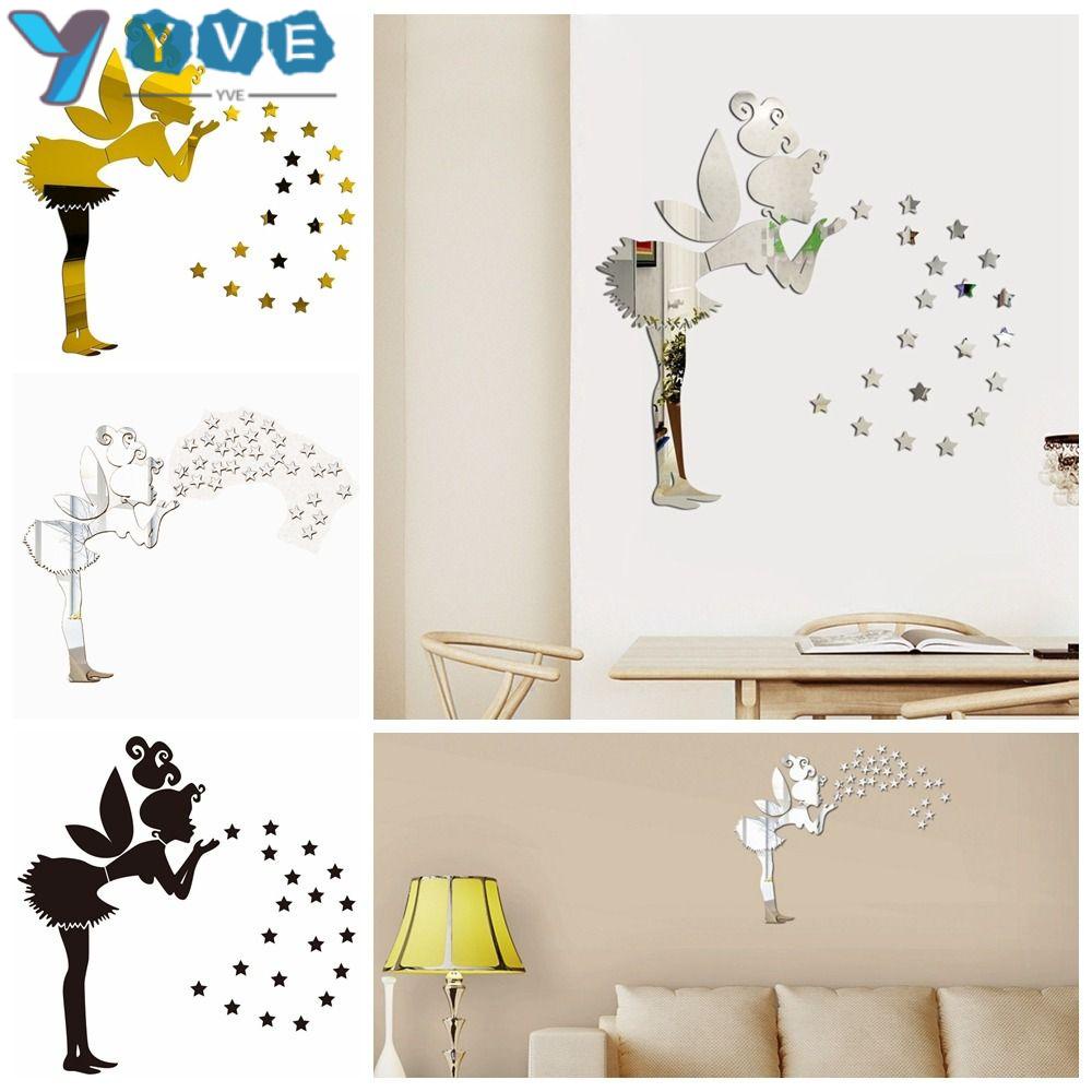 1 Bộ Sticker Gương Dán Tường Trang Trí Phong Cách Hiện Đại