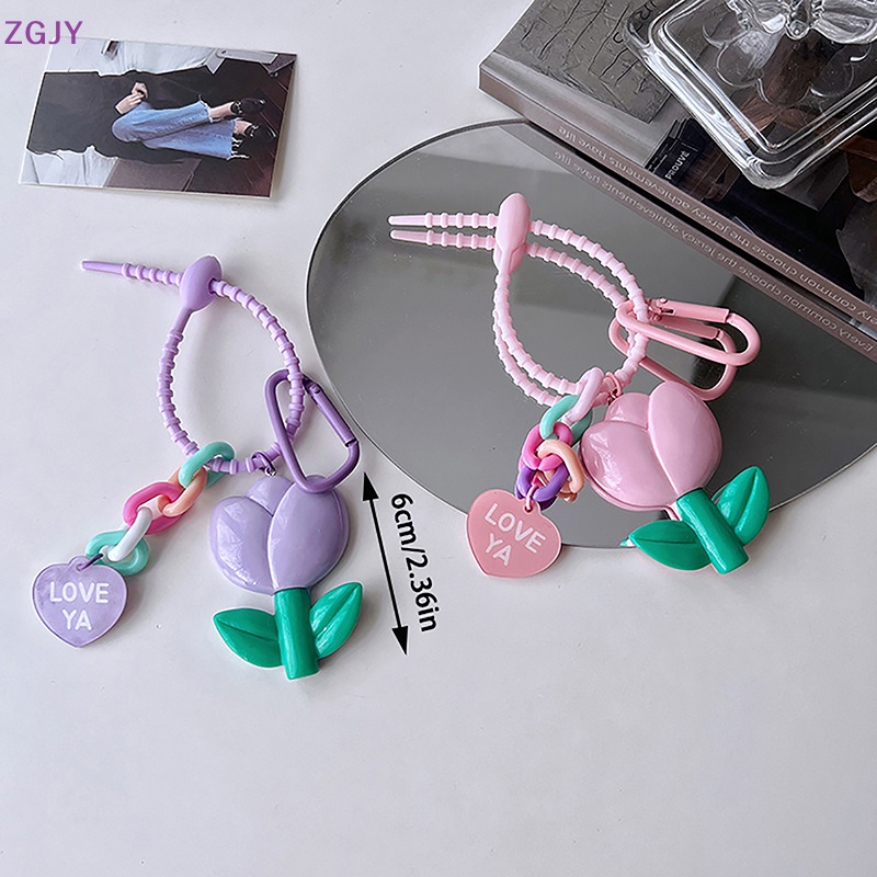 Móc Khóa Hình Hoa Tulip Nhiều Màu Dễ Thương Mới