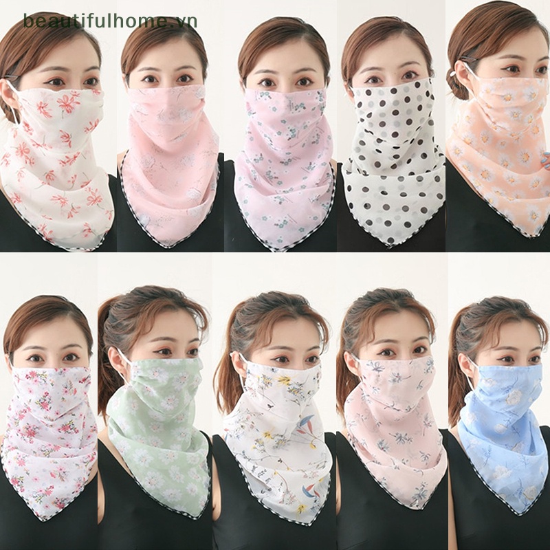 1 Khẩu Trang Chống Nắng Chống Bụi Bằng Lụa Có Móc Tai Dành Cho Nữ