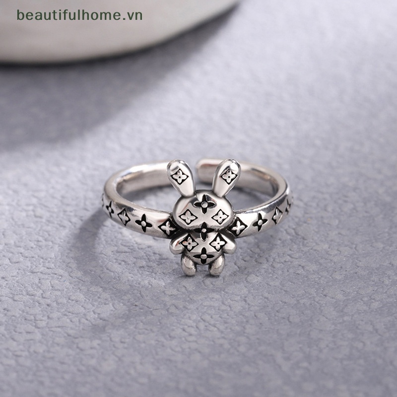 [beautifulhome] Nhẫn Hình Thỏ Dễ Thương Phong Cách Vintage Thanh Lịch Cho Nam Và Nữ Làm Quà Tặng Đám Cưới [beauty]