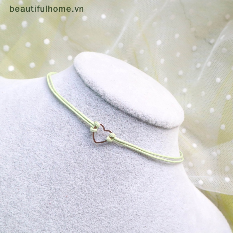 Vòng Cổ Choker Ren Ngắn Mặt Trái Tim Dễ Thương Thời Trang Cho Nữ [Beautyhome]