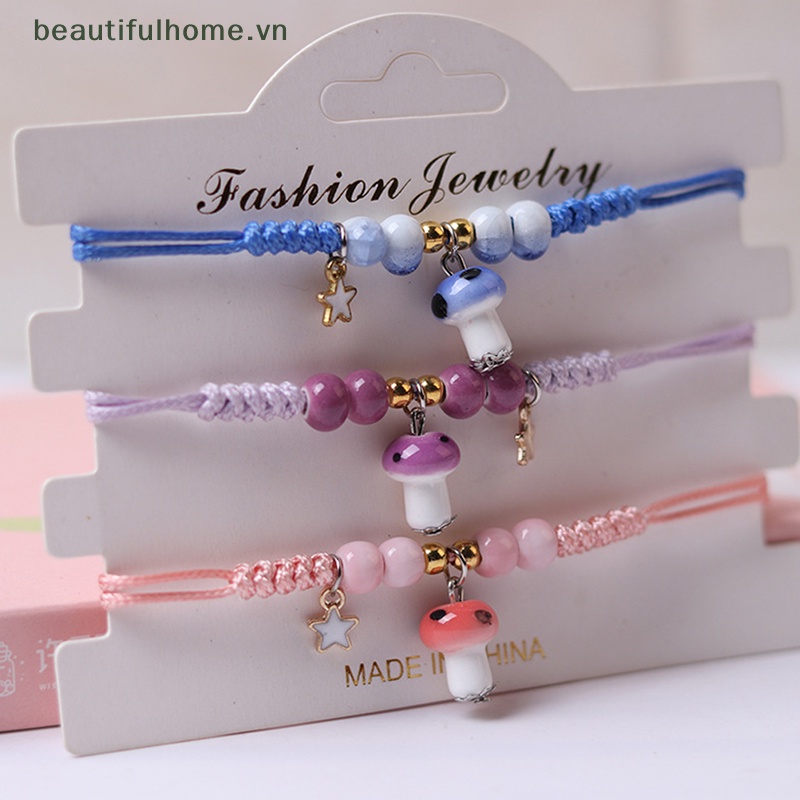 [beautifulhome] Vòng Tay Cổ Điển Hình Nấm Gốm Sứ Làm Thủ Công Làm Quà Tặng Cho Bạn Gái [beauty]