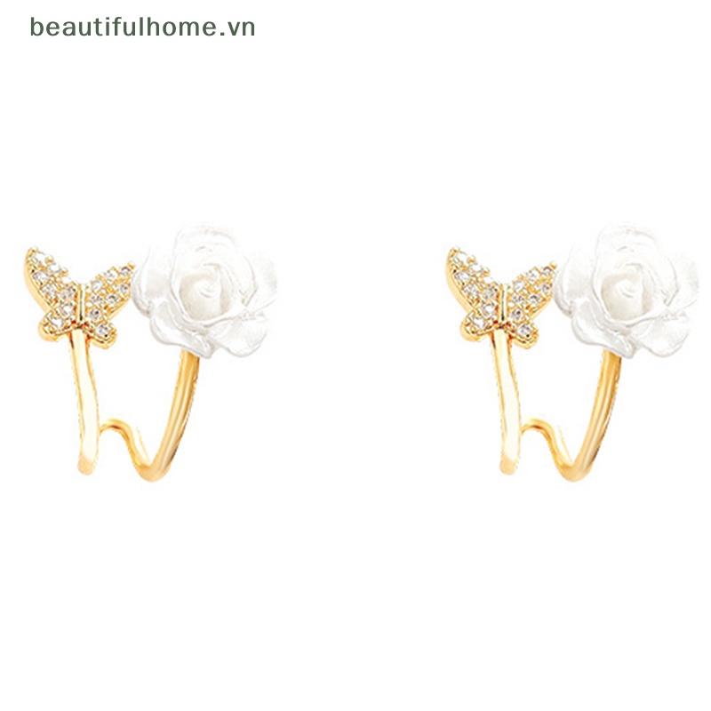 Bông Tai Hình Hoa Và Bướm Dễ Thương Thời Trang Cho Nữ