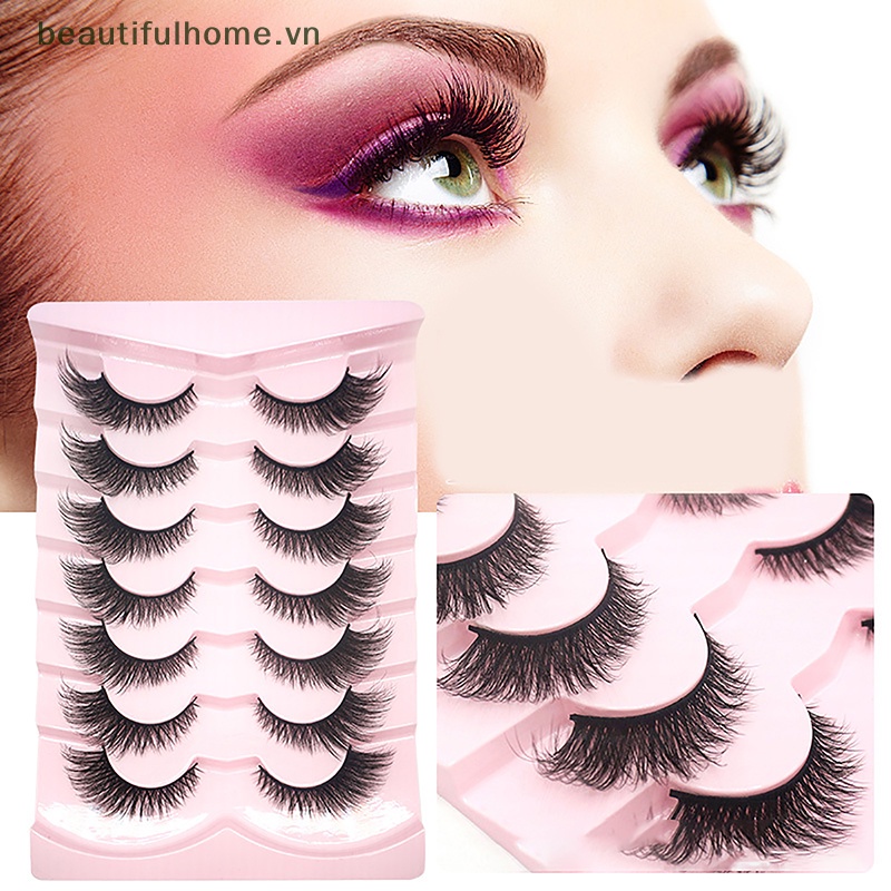 Bộ 7 Cặp Lông Mi Giả 3D Cong Dày Tự Nhiên