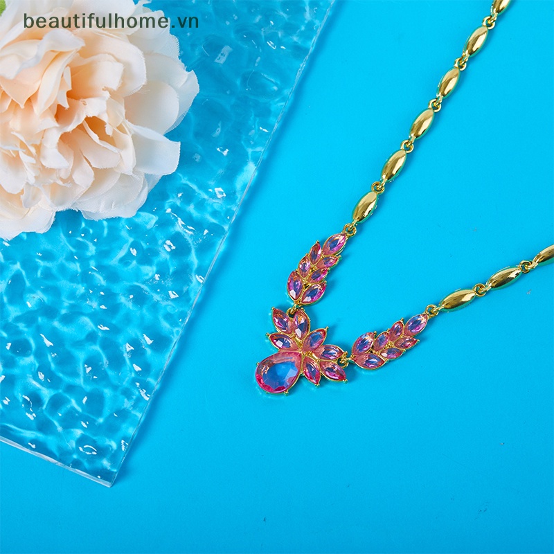 Bộ Vòng cổ + Bông Tai Hình Hoa Bằng Acrylic Đính Pha Lê Sang Trọng Cho Nữ