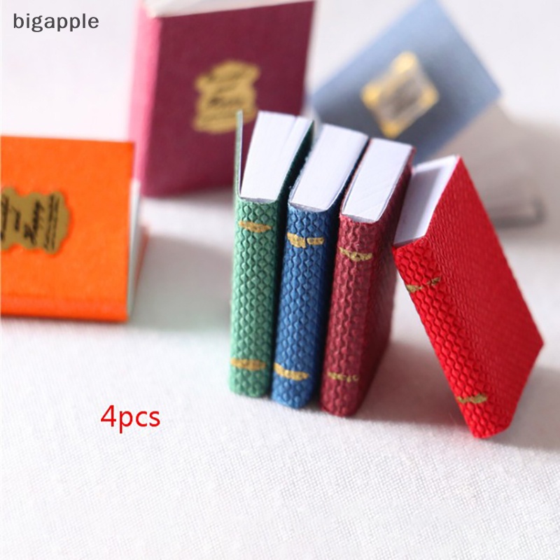 Set 4 Mô Hình Sách Mini 2021 RDG Tỷ Lệ 1 / 12 Dùng Để Trang Trí Nhà Búp Bê