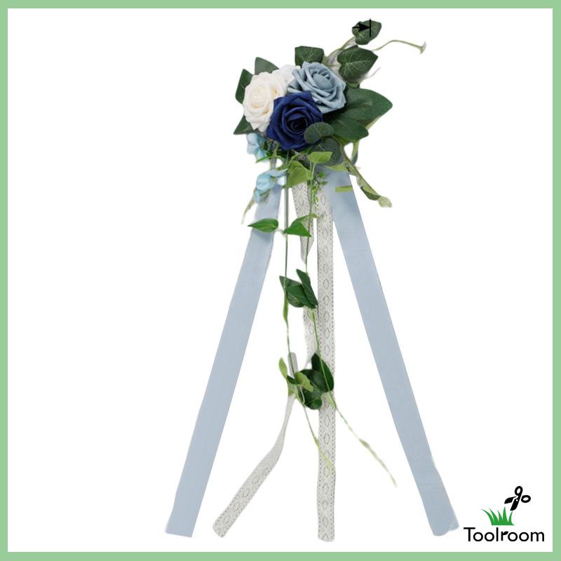 Hoa Hồng Giả Thắt Dây Ruy Băng Sau Lưng Ghế Cho Tiệc Cưới