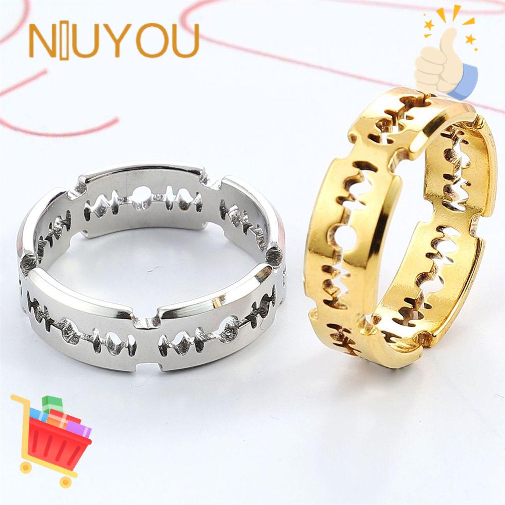 Nhẫn Kim Loại Bằng Thép Không Gỉ Phong Cách Punk Cổ Điển Cho Nam