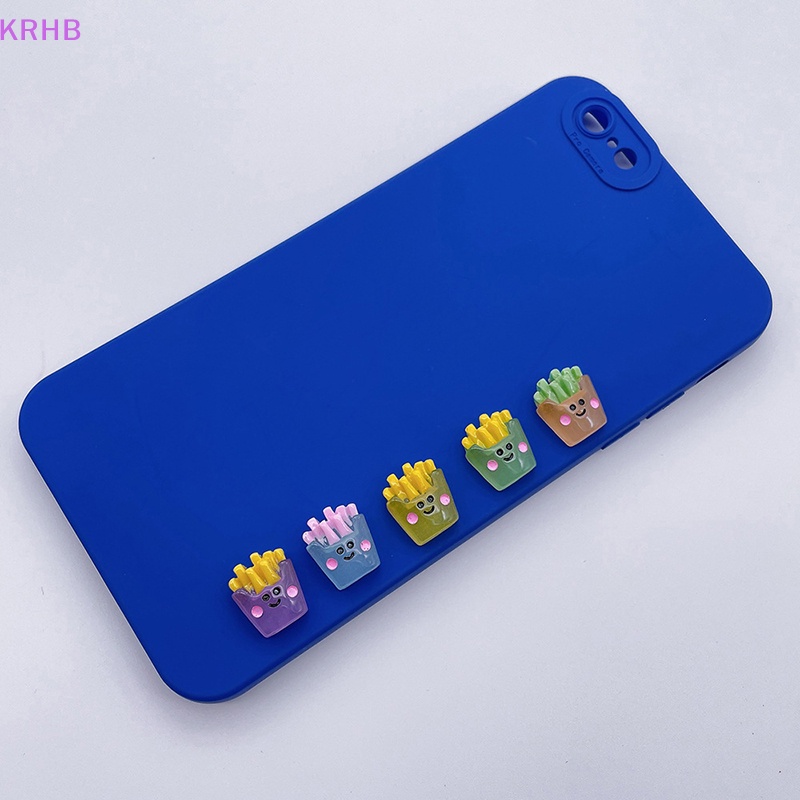 Set 2 Miếng Dán Hình Khoai Tây Chiên Mini Bằng Nhựa Phát Quang Trang Trí Bảng Điều Khiển Xe Hơi / Nhà Cửa / Sân Vườn Diy Mới