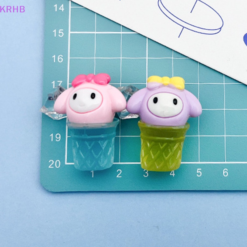 Bộ 10 Cây Kem Sanrio Dạ Quang Tự Trang Trí Ốp Điện Thoại Độc Đáo Mới