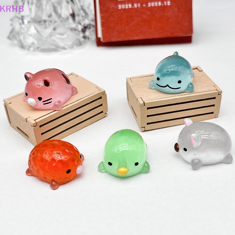 Set 5 Phụ Kiện Trang Trí Góc Phát Quang Nghệ Thuật Bằng Nhựa Resin DIY Mới